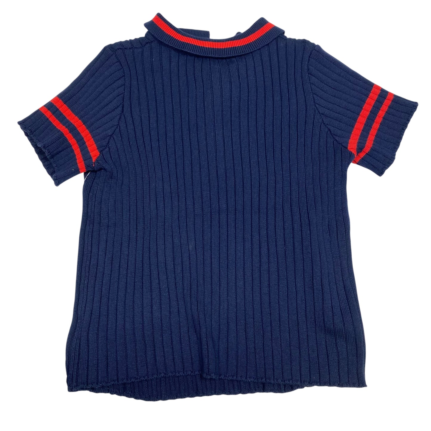 Top Ss By Flat White In Navy, Size:1X