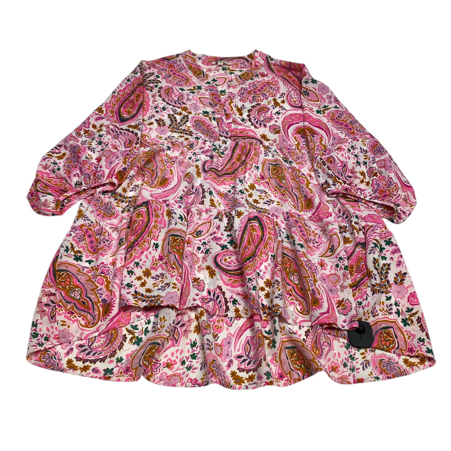 Top Ls By Umgee In Pink & White, Size:1X