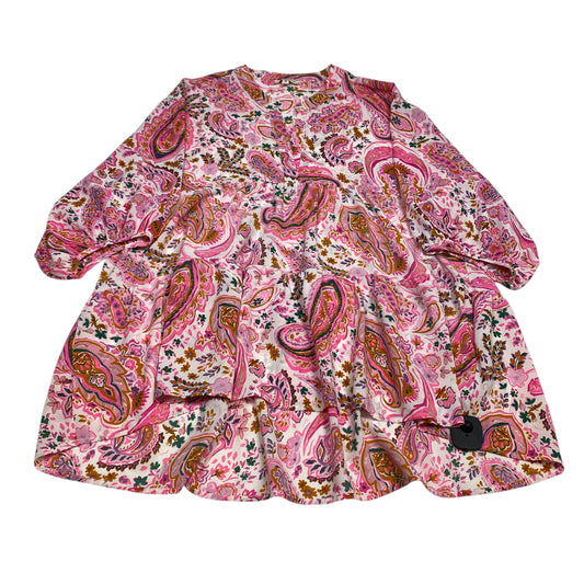Top Ls By Umgee In Pink & White, Size:1X