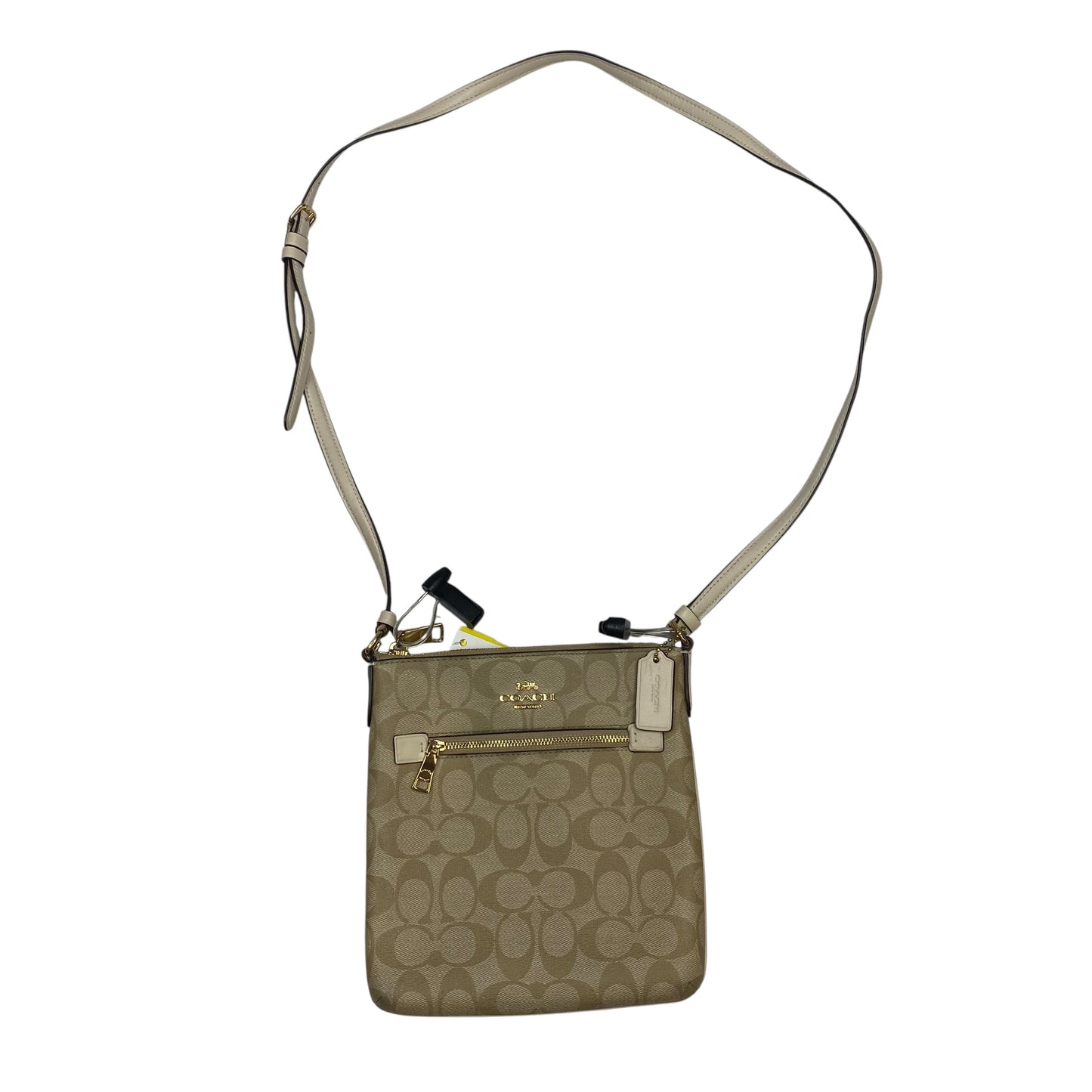 Crossbody Designer By Coach In Tan, Size:Small
