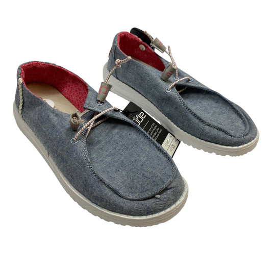 Shoes Flats By Hey Dude In Blue, Size:7