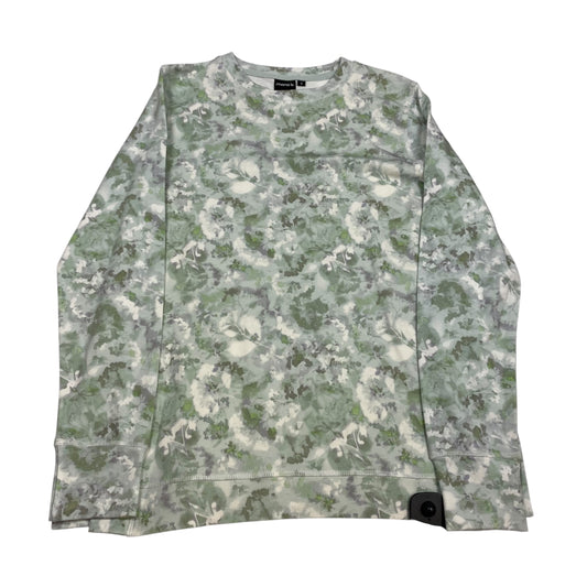 Athletic Top Ls Collar By Mono B In Green & White, Size:S
