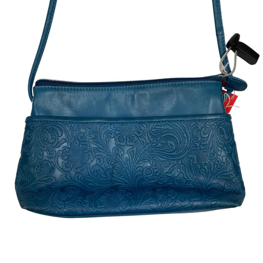 Crossbody Leather By Clothes Mentor In Blue, Size:Small