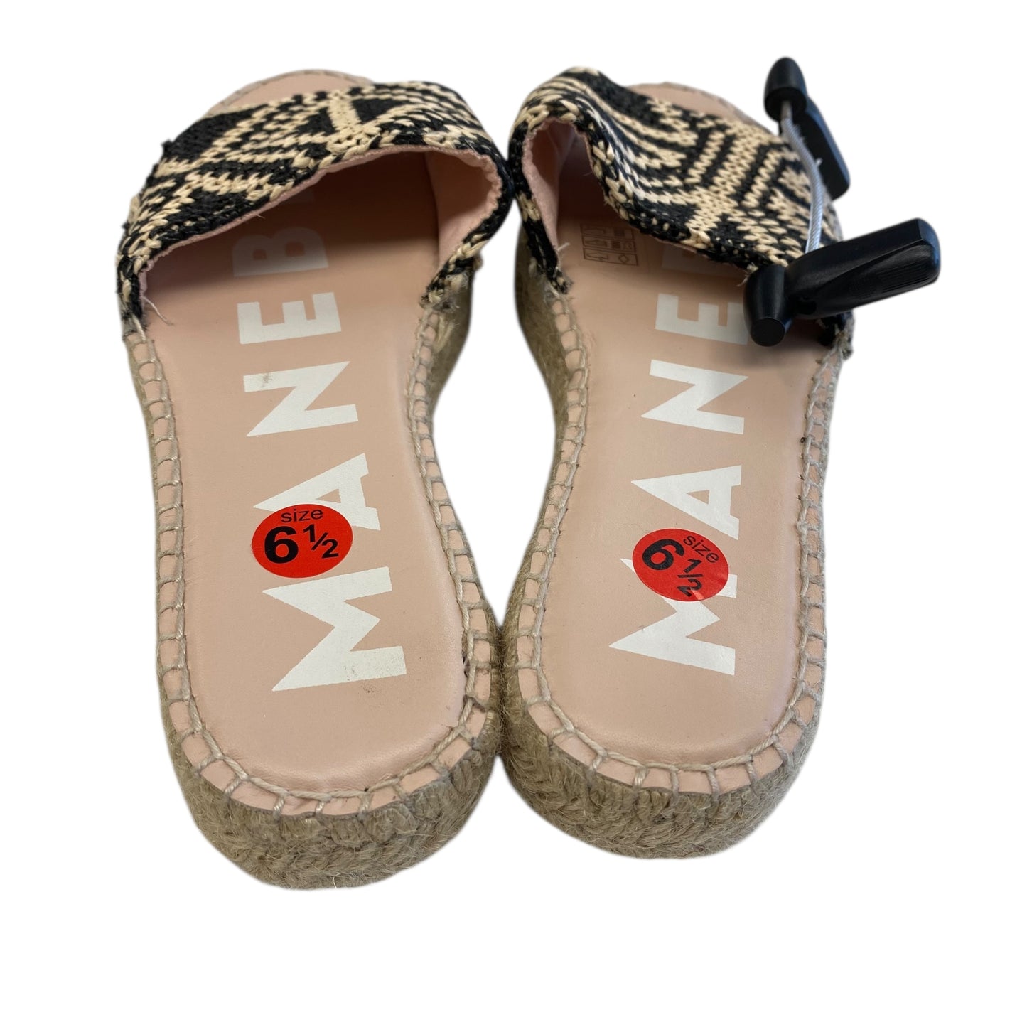Sandals Heels Platform By Manebi In Black & Tan, Size:6.5