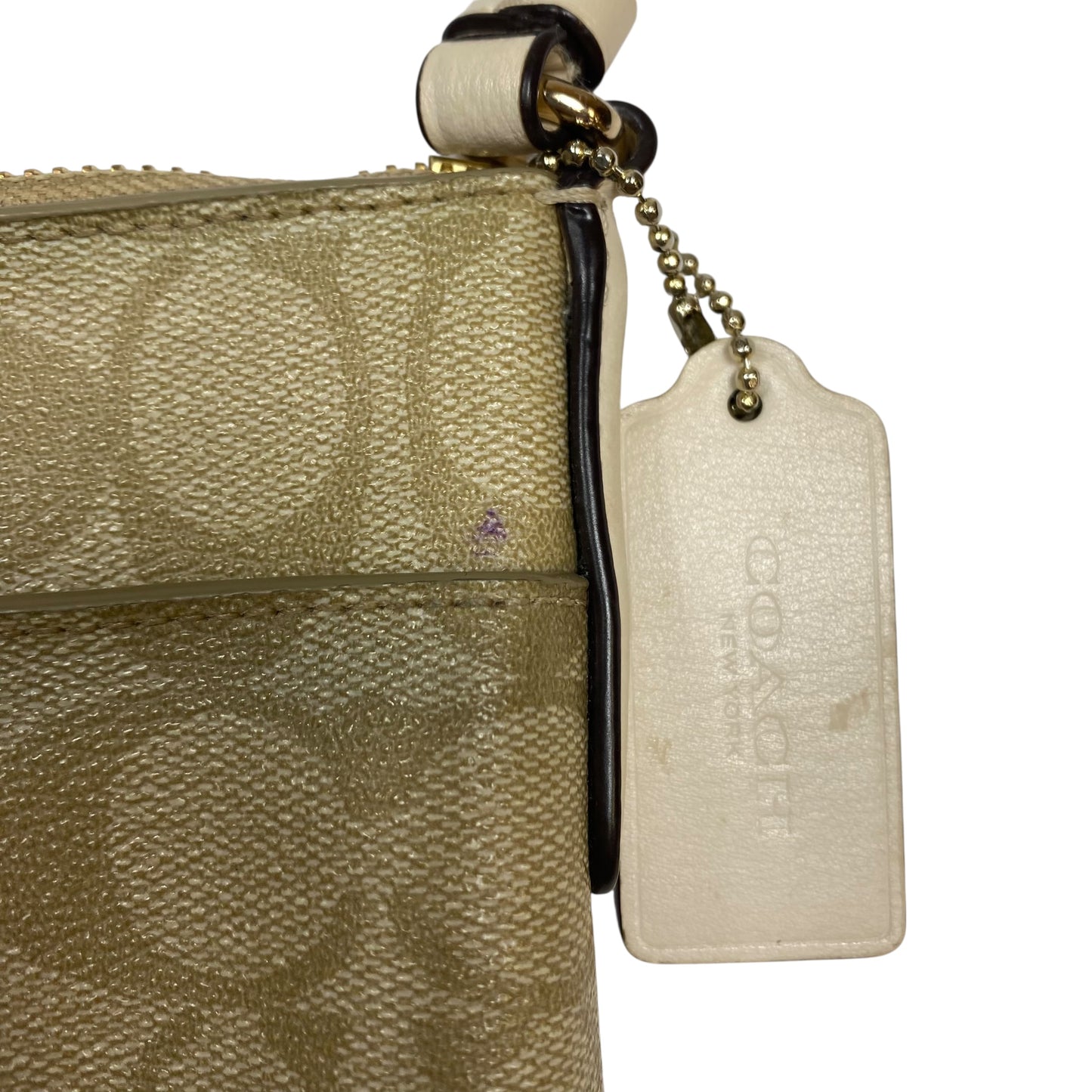 Crossbody Designer By Coach In Tan, Size:Medium