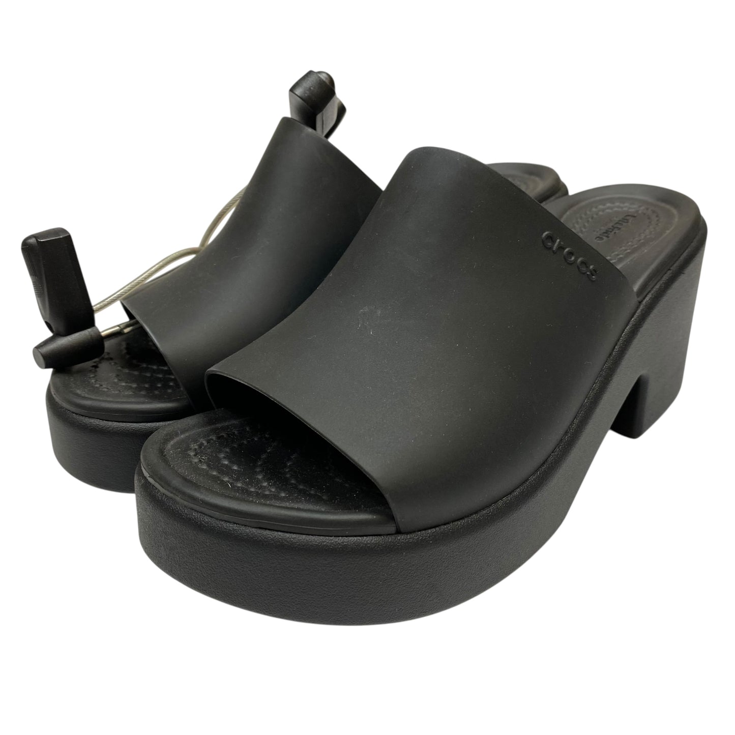 Sandals Heels Block By Crocs In Black, Size:5