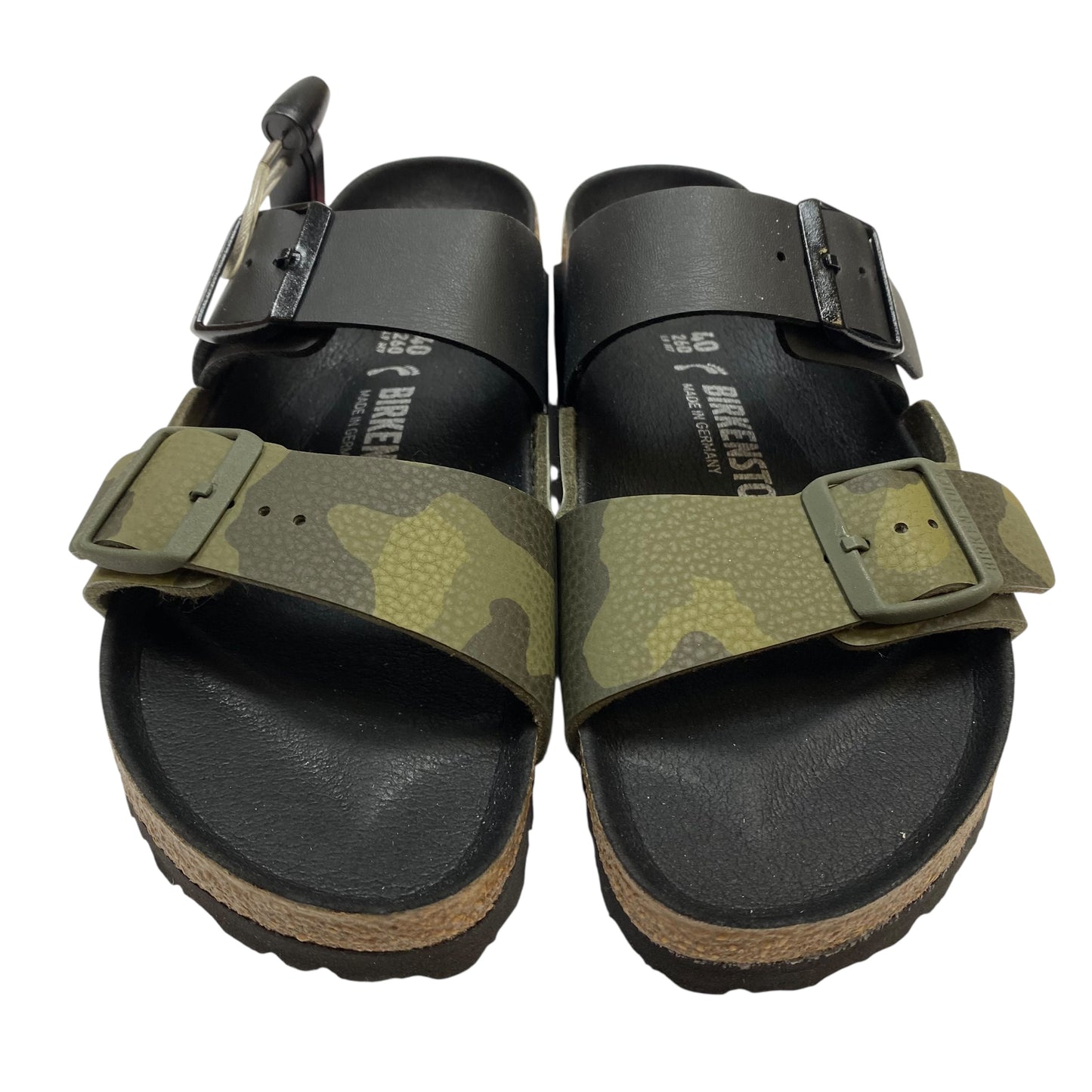 Sandals Flats By Birkenstock In Black & Green, Size:9