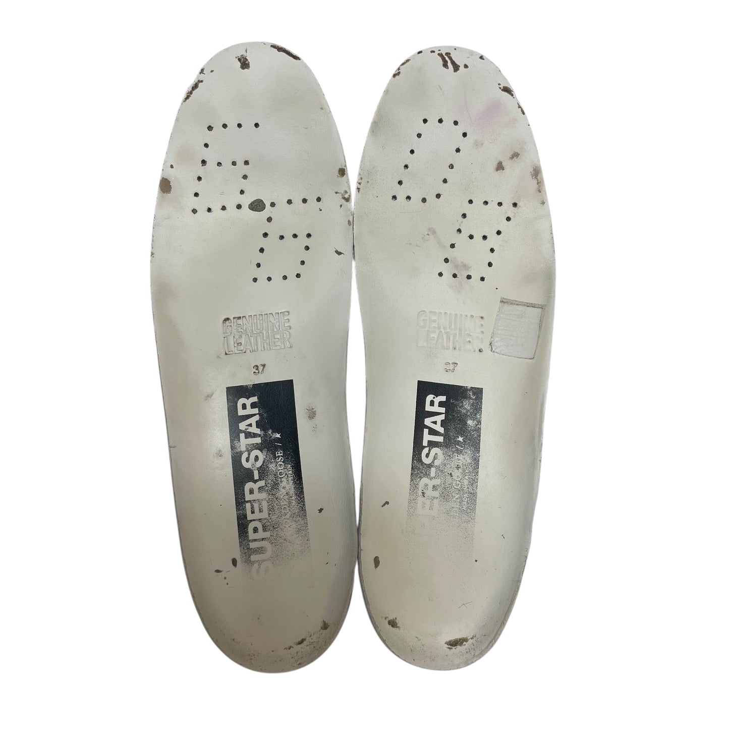 Shoes Luxury Designer By Golden Goose In Silver & White, Size: 7