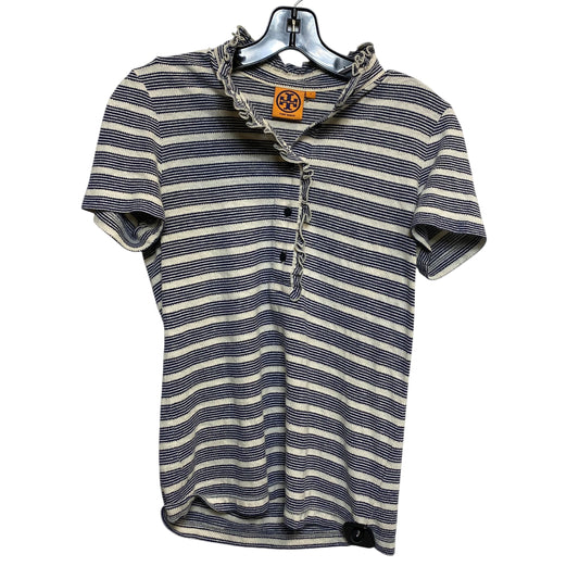 Top Ss Designer By Tory Burch In Blue & Cream, Size:S