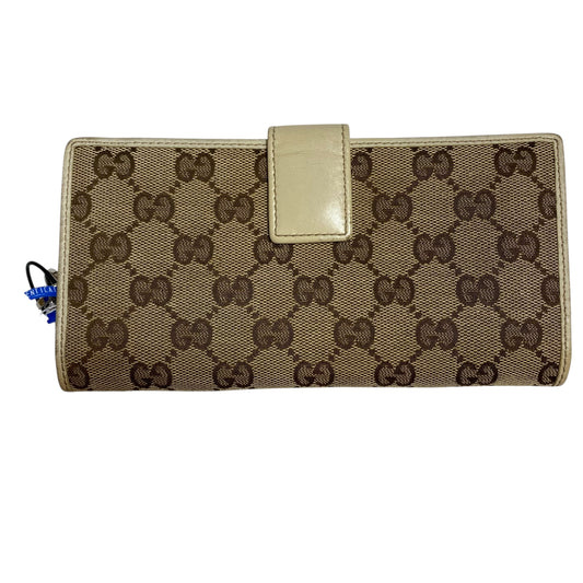 Wallet Luxury Designer By Gucci In Cream & Tan, Size:Medium