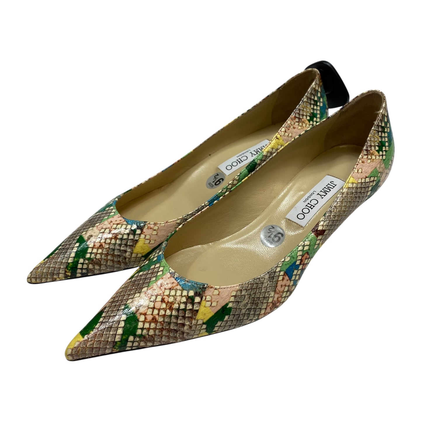 Shoes Luxury Designer By Jimmy Choo In Snakeskin Print, Size:9.5