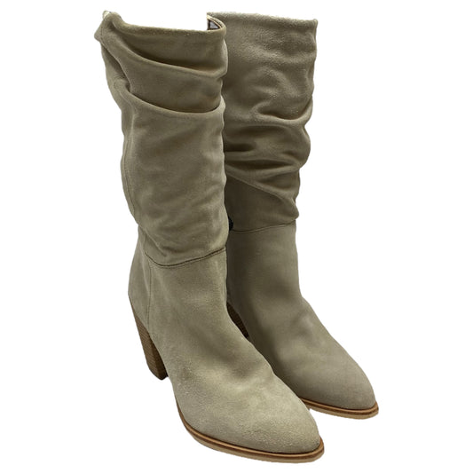 Boots Mid-Calf Heels By Crevo In Tan, Size:8.5