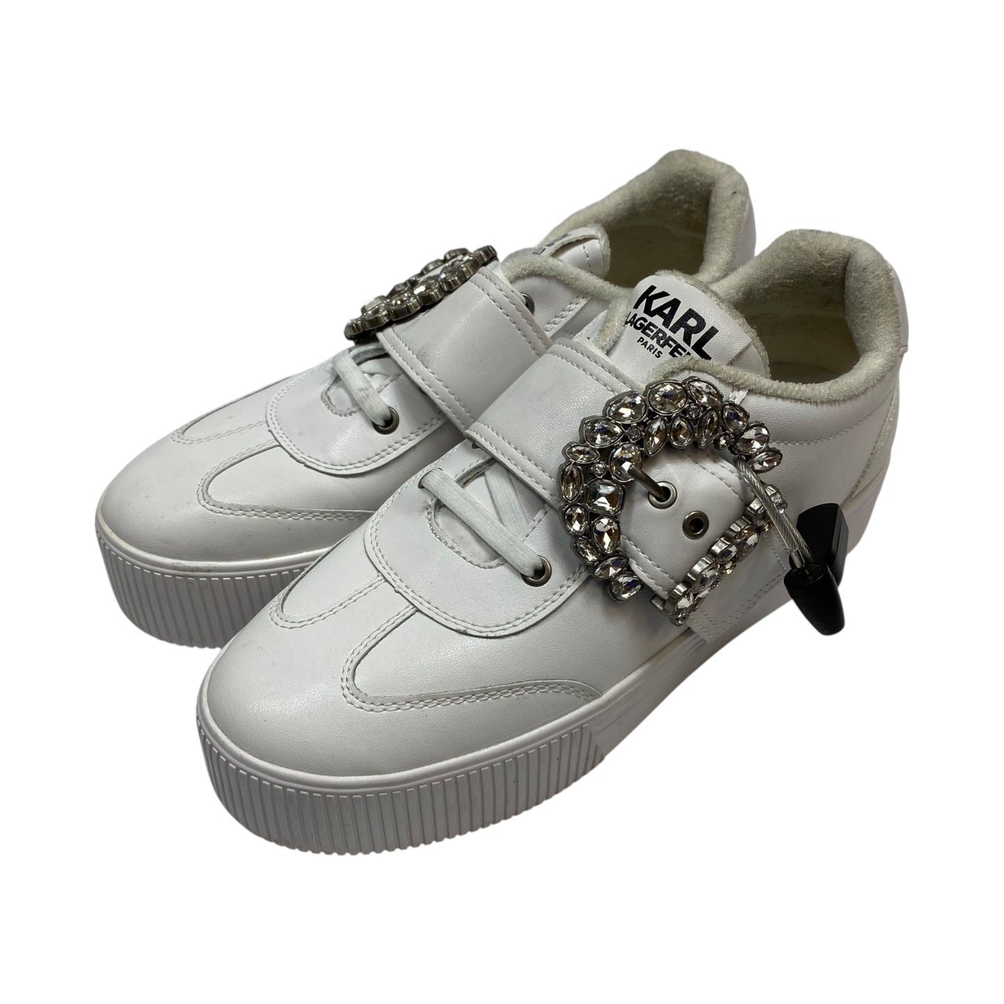 Shoes Designer By Karl Lagerfeld In White, Size:8.5