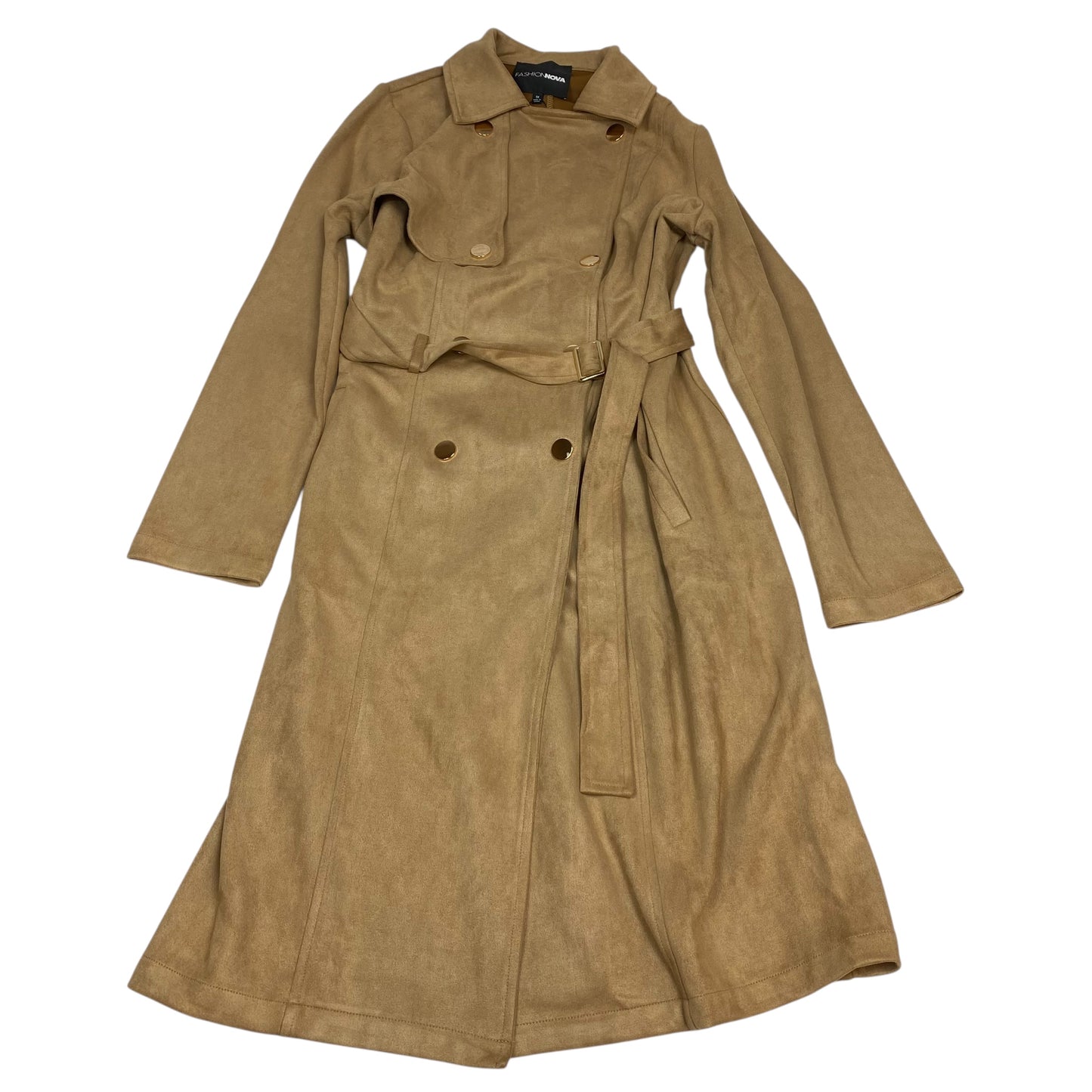 Coat Peacoat By Fashion Nova In Brown, Size:1X