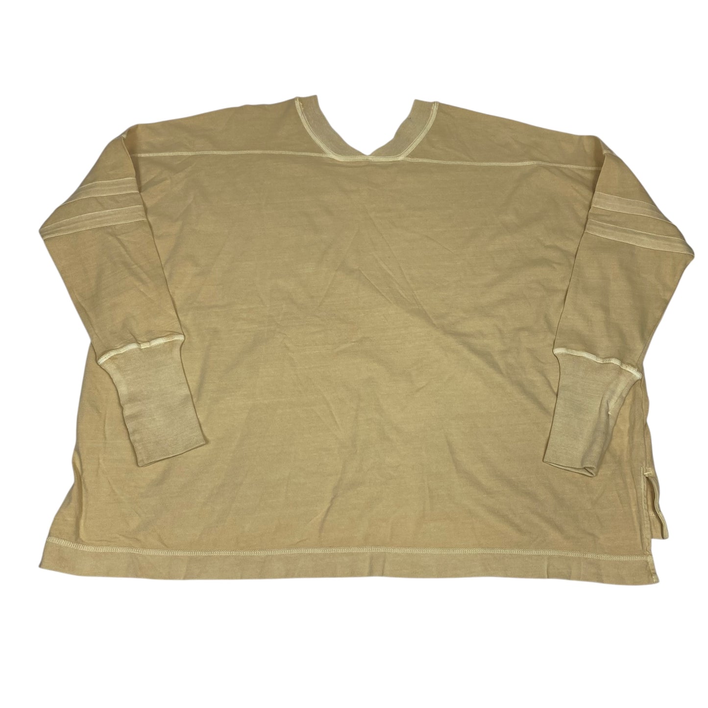 ATHLETIC TOP LS CREWNECK by FREE PEOPLE in TAN, Size:S