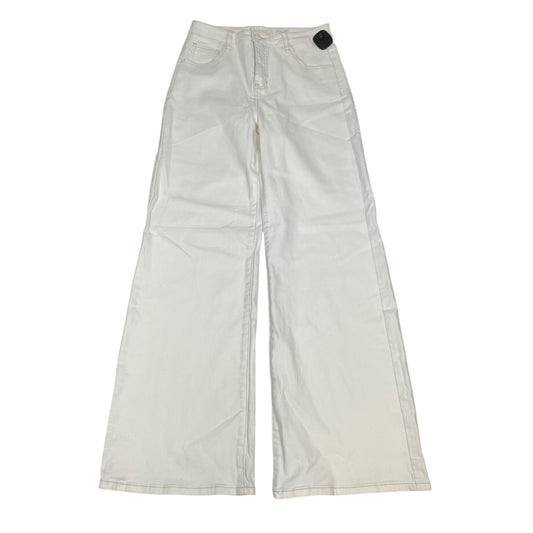Jeans Wide Leg By Risen In Cream Denim, Size:8