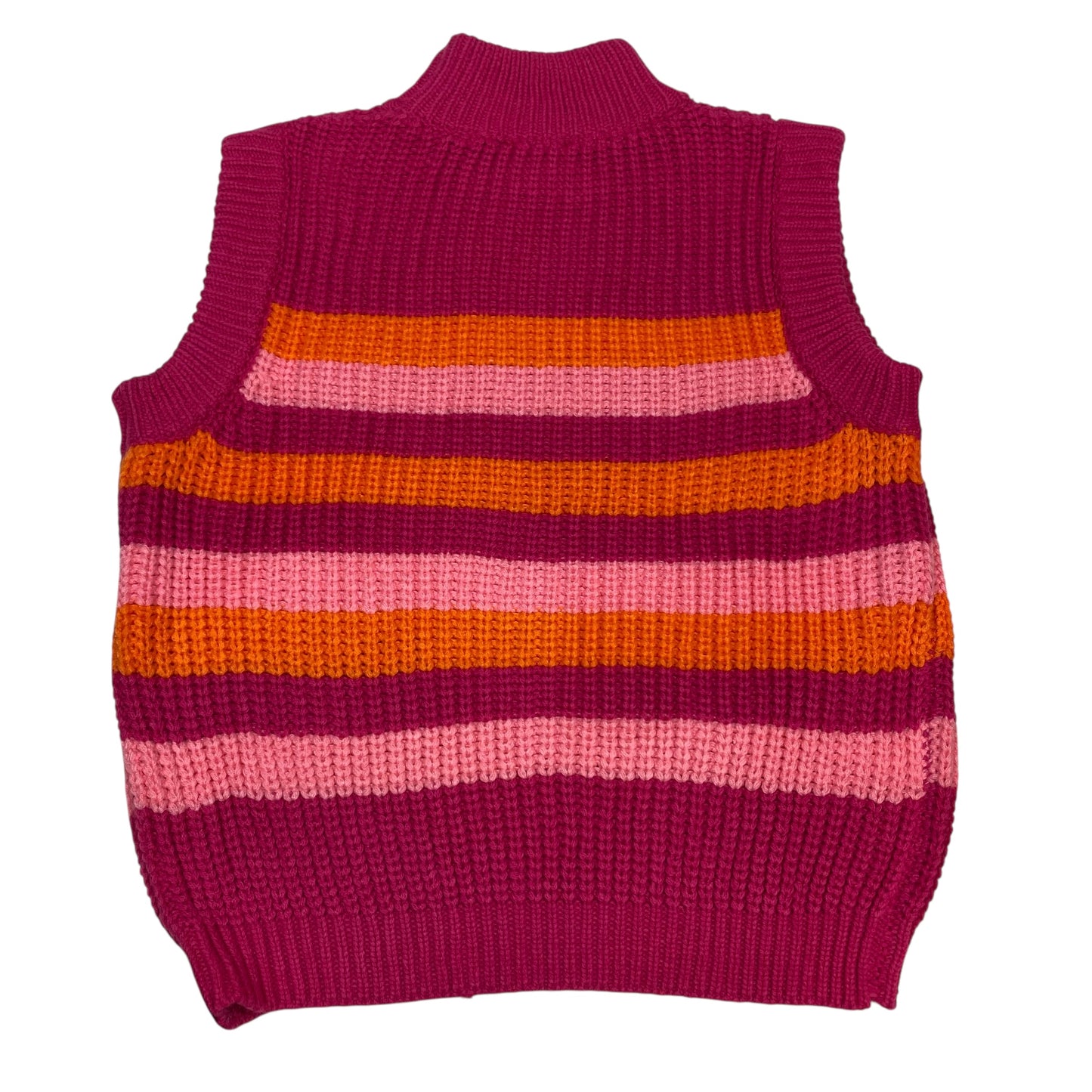 Vest Sweater By Vici In Orange & Pink, Size:L