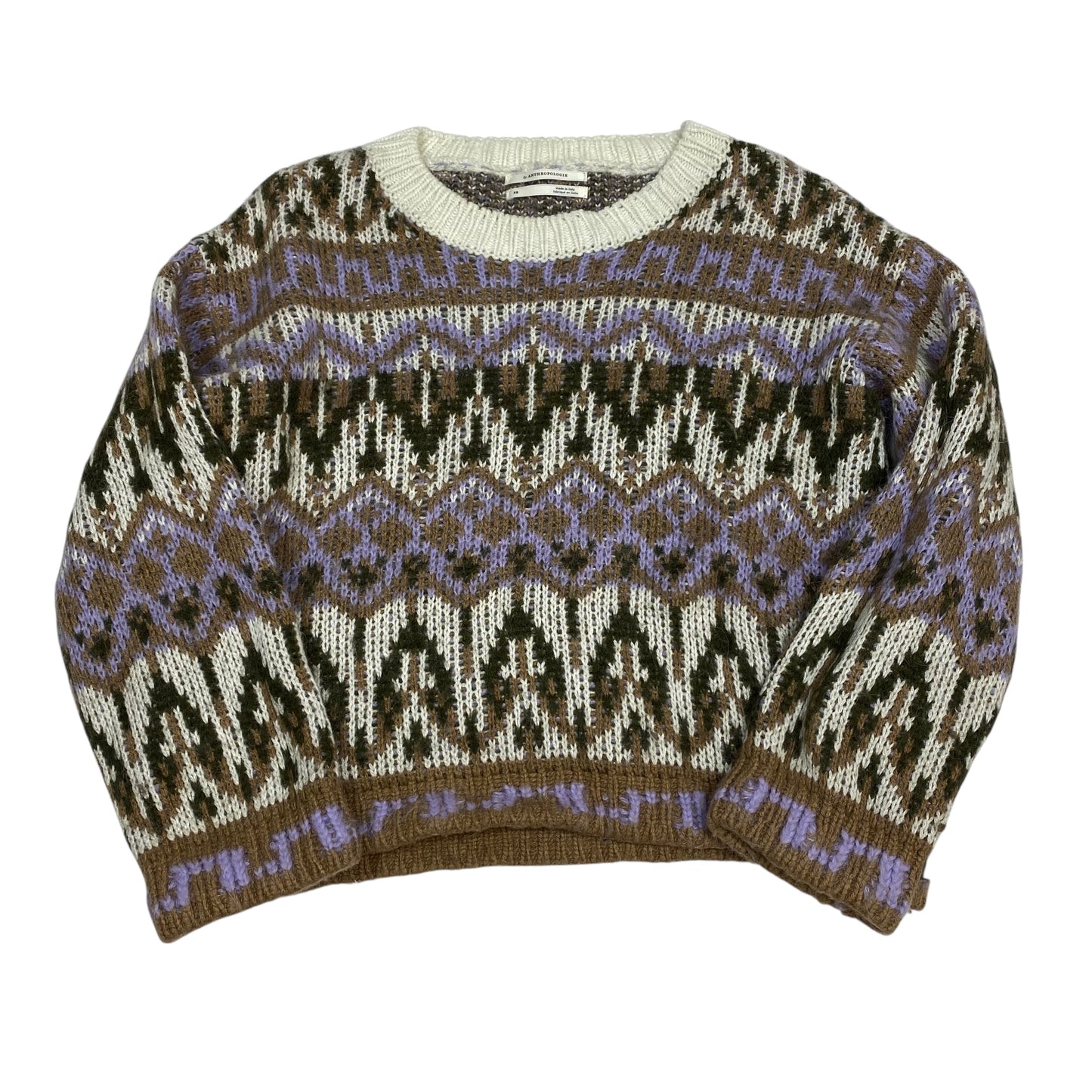 Sweater By Anthropologie In Brown & Purple, Size:Xs