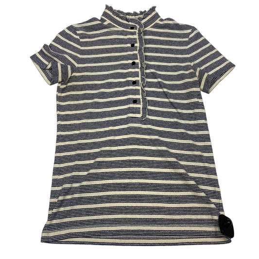 Top Ss Designer By Tory Burch In Blue & Cream, Size:S