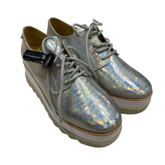 Shoes Heels Platform By Aldo In Silver, Size:6.5