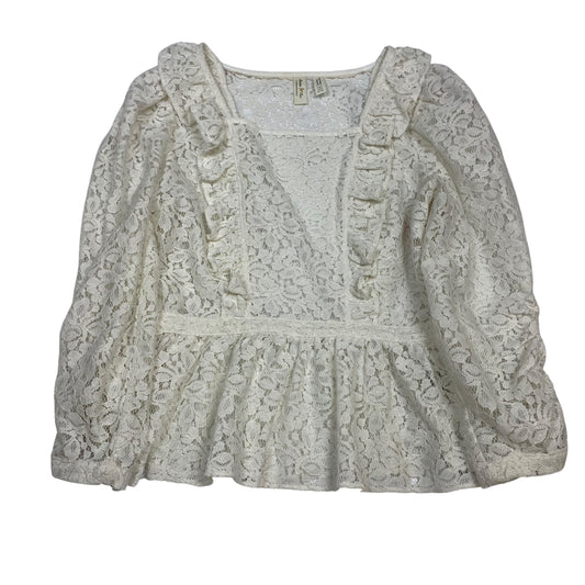 Top 3/4 Sleeve By Meadow Rue In Cream, Size:Xs