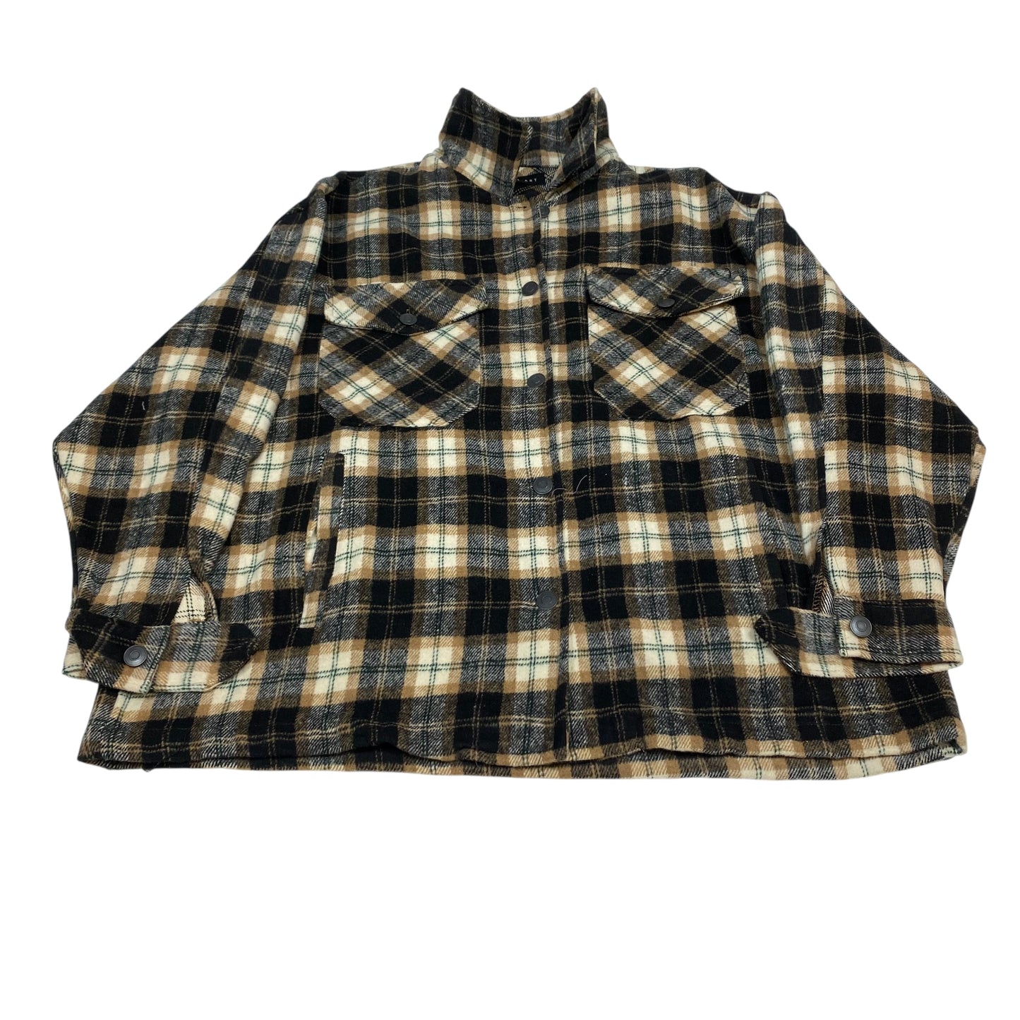 Jacket Shirt By Savage Art In Black & Brown, Size:L
