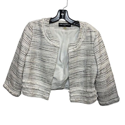 Blazer Designer By Karl Lagerfeld In Black & White, Size:M