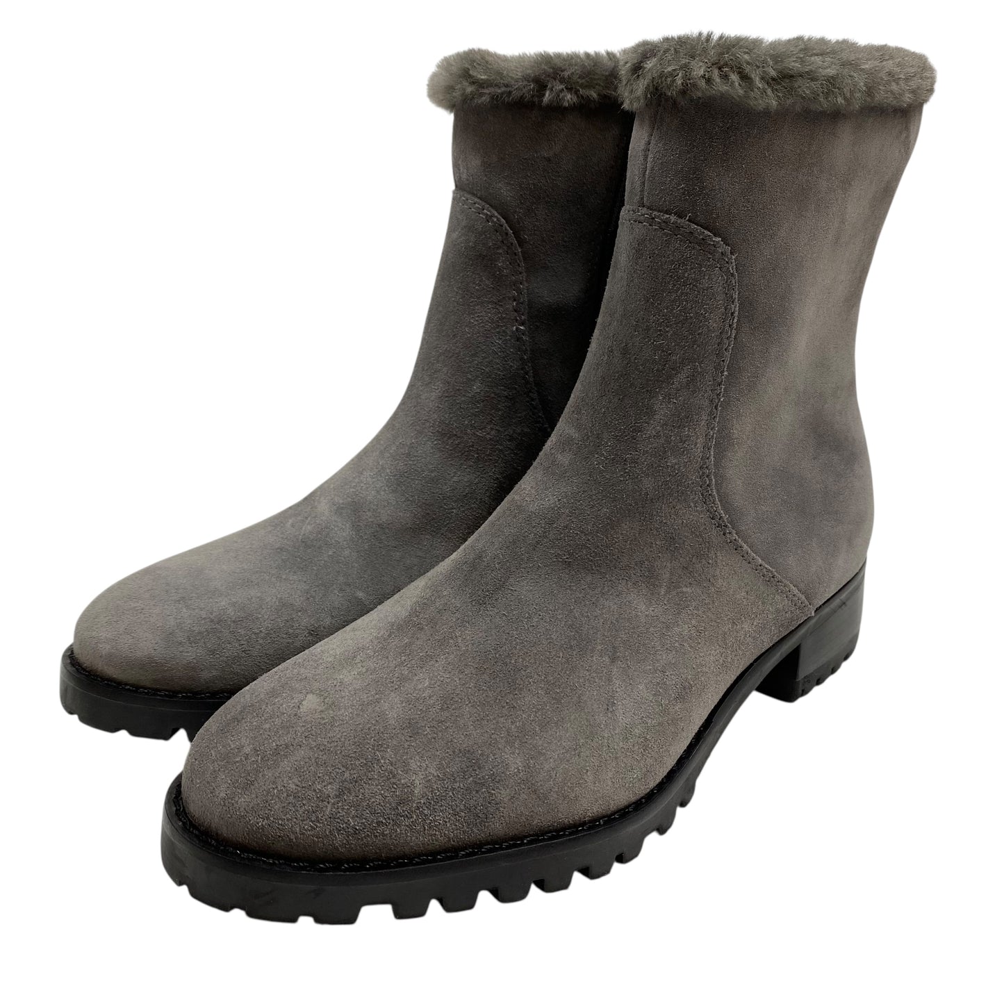 Boots Ankle Flats By Talbots In Grey, Size:8