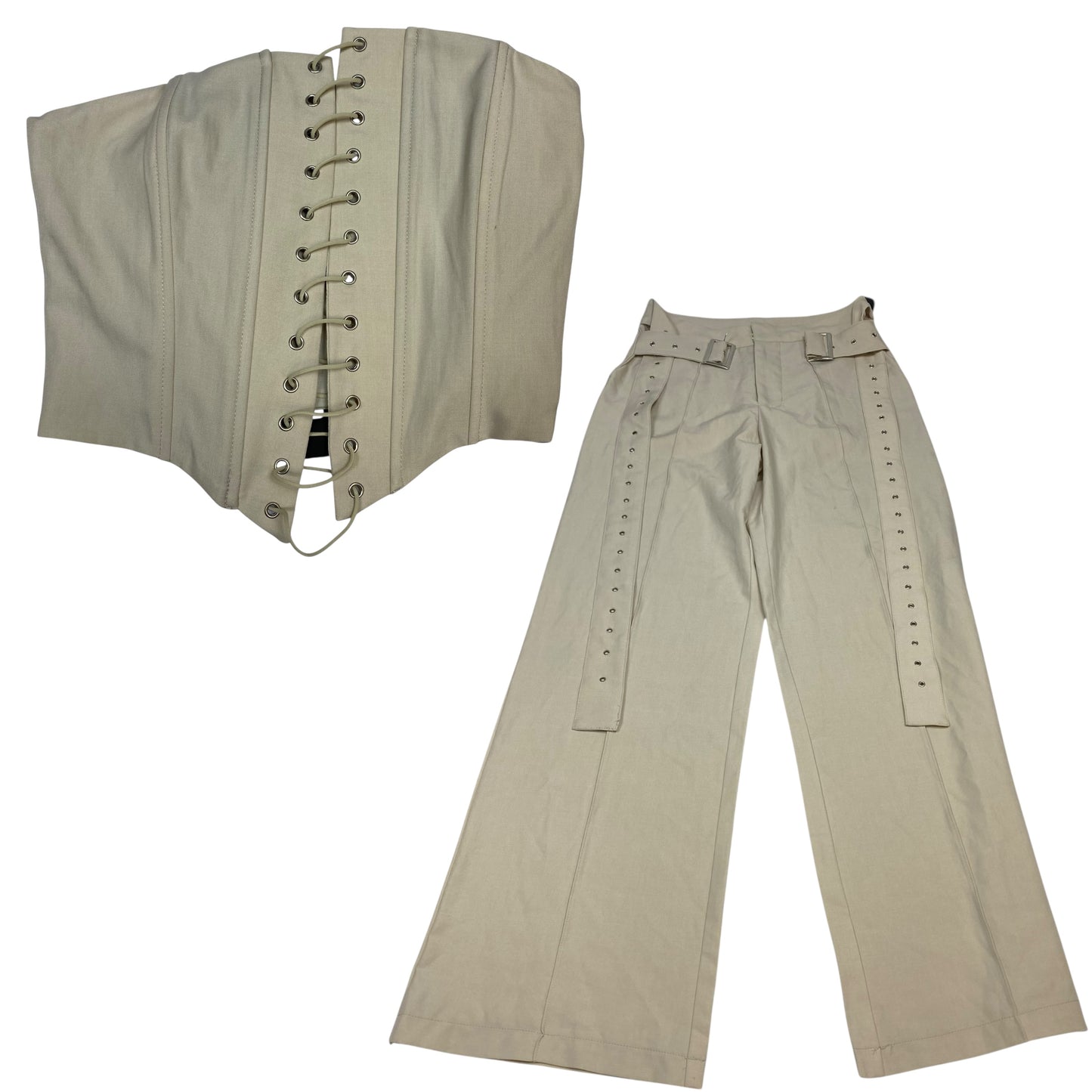 Pants Set 2Pc By Fashion Nova In Tan, Size:M