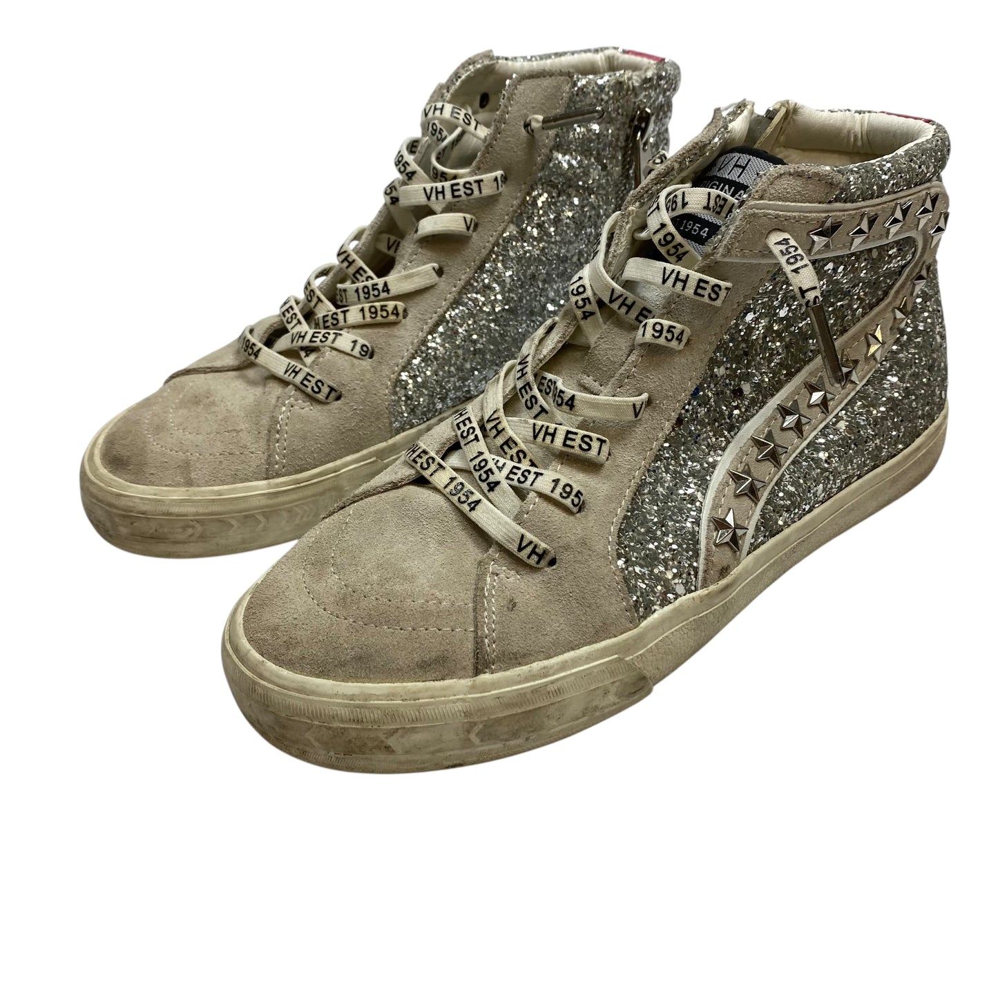 Shoes Sneakers By Vintage Havana In Cream & Silver, Size:8
