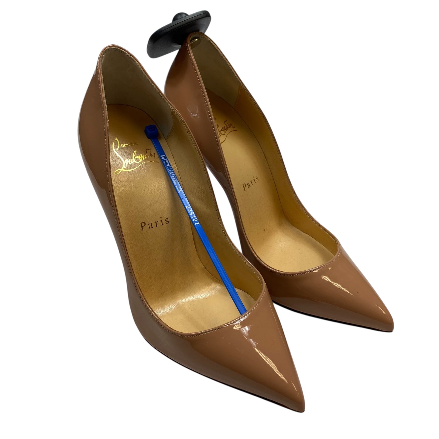 Shoes Luxury Designer By Christian Louboutin In Tan, Size:6.5