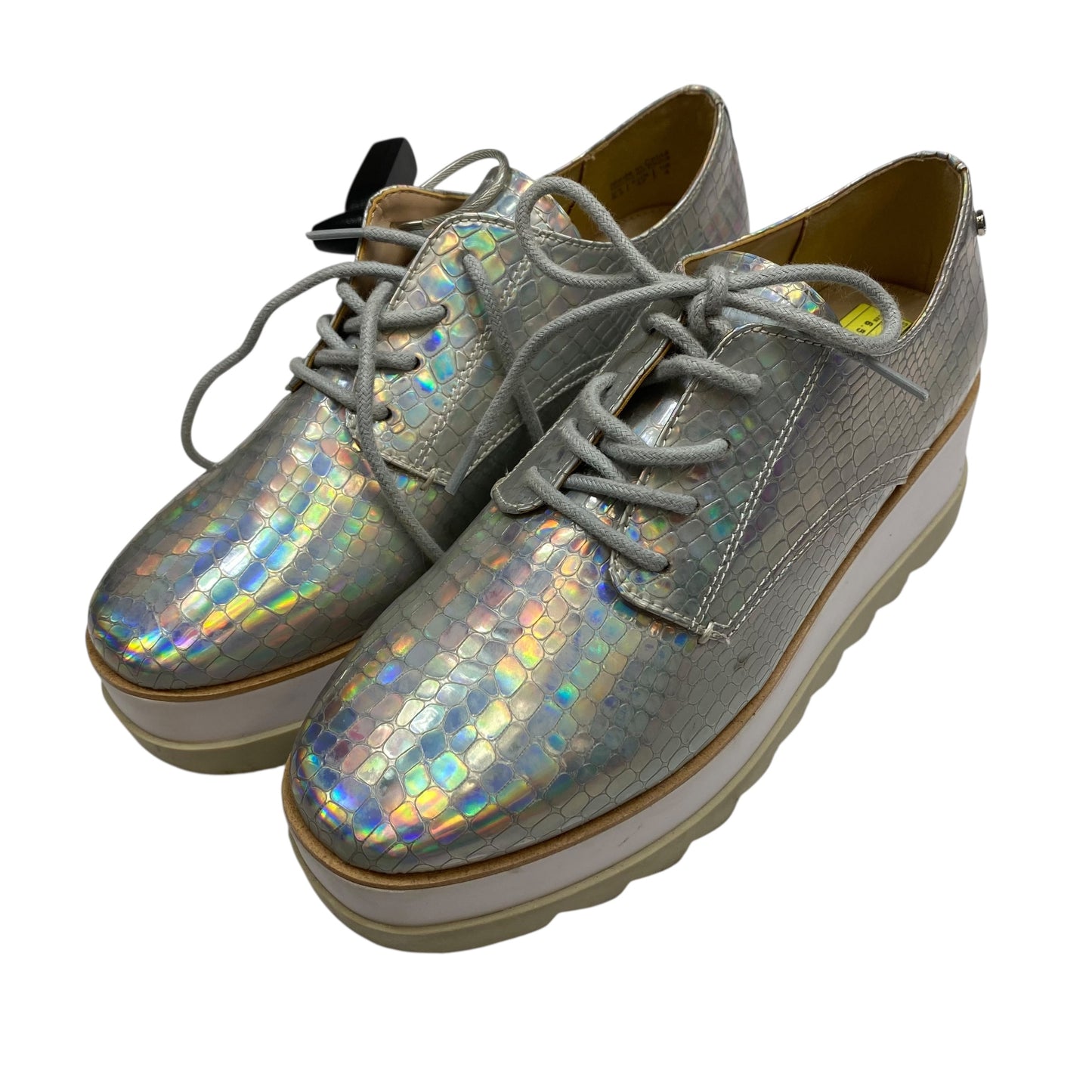 Shoes Heels Platform By Aldo In Silver, Size:6.5