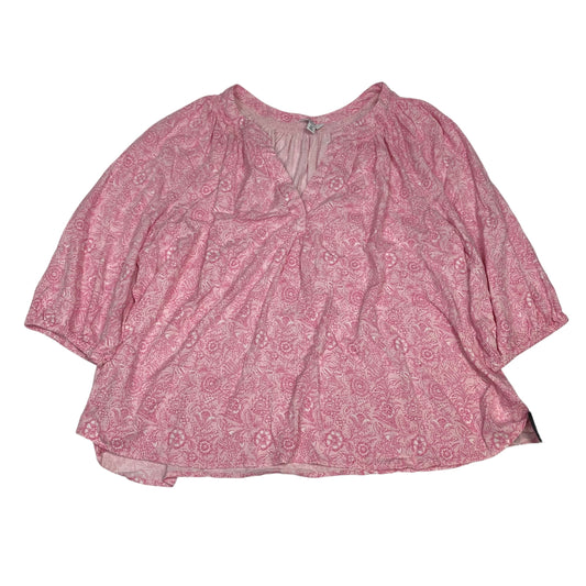 Top 3/4 Sleeve By Crown And Ivy In Pink, Size:2X