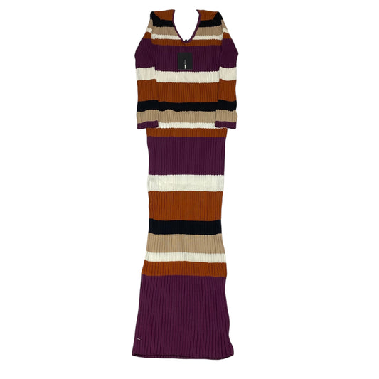Dress Casual Midi By Fashion Nova In Purple & Tan, Size:2X