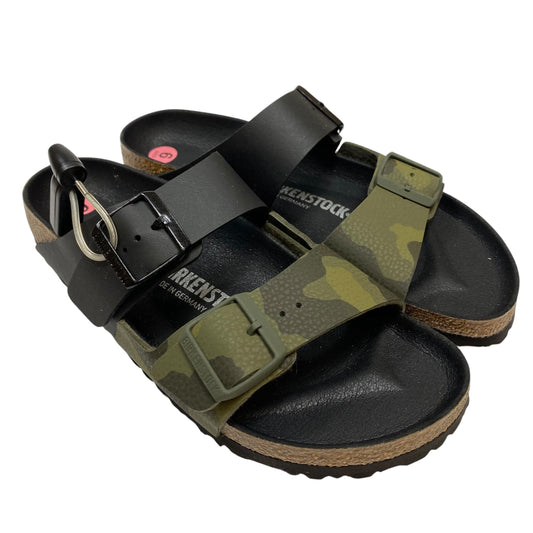 Sandals Flats By Birkenstock In Black & Green, Size:9