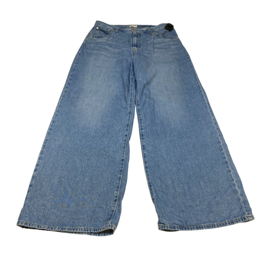 Jeans Wide Leg By Levis In Blue Denim, Size:14