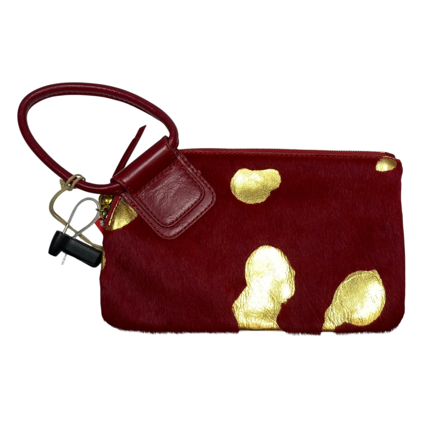 Wristlet Designer By Hobo Intl In Gold & Red, Size:Medium