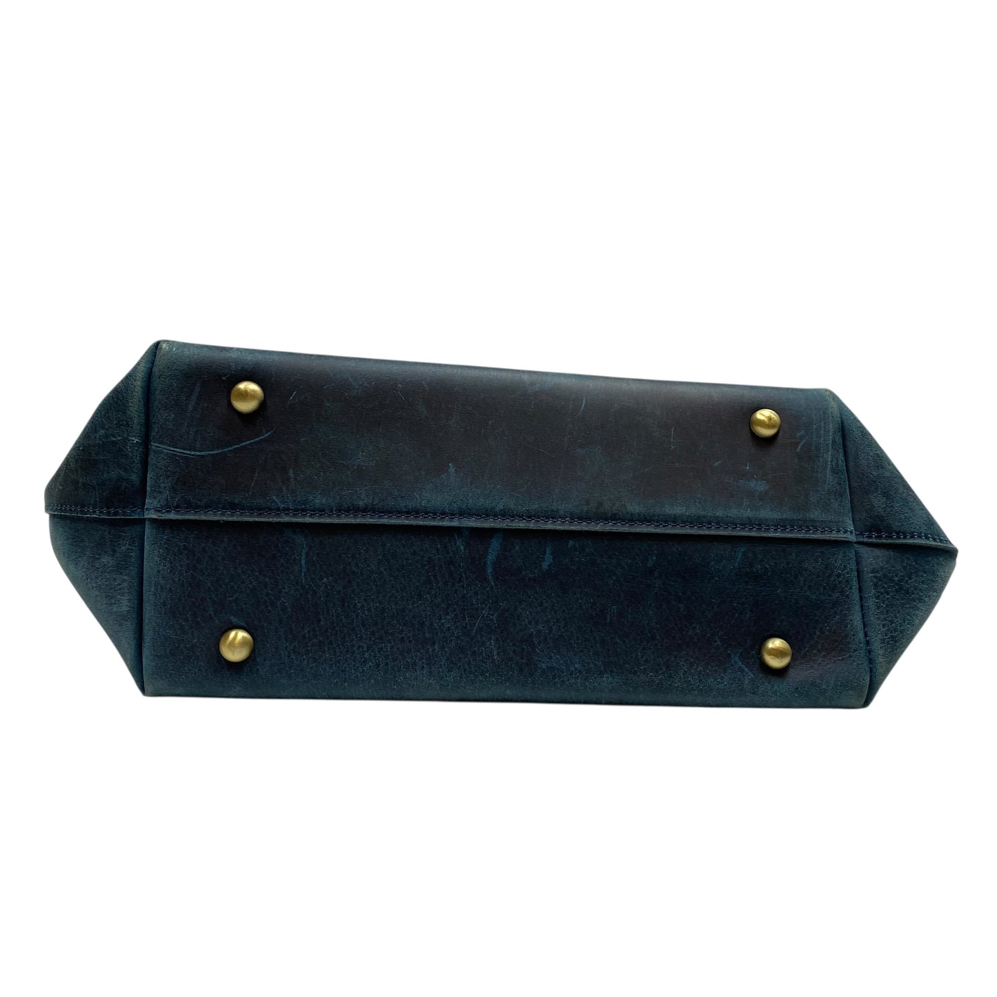 Handbag Leather By Fzone In Blue, Size:Large