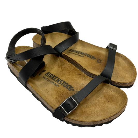 Sandals Flats By Birkenstock In Black, Size:5