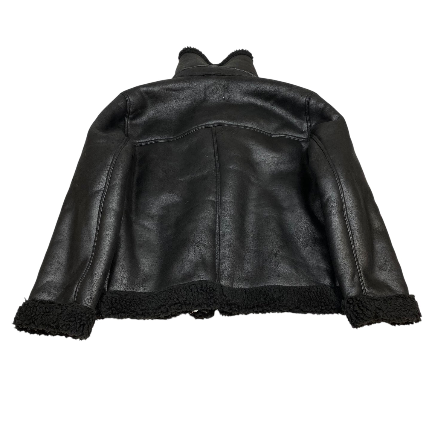 Jacket Faux Fur & Sherpa By H&M In Black, Size:L