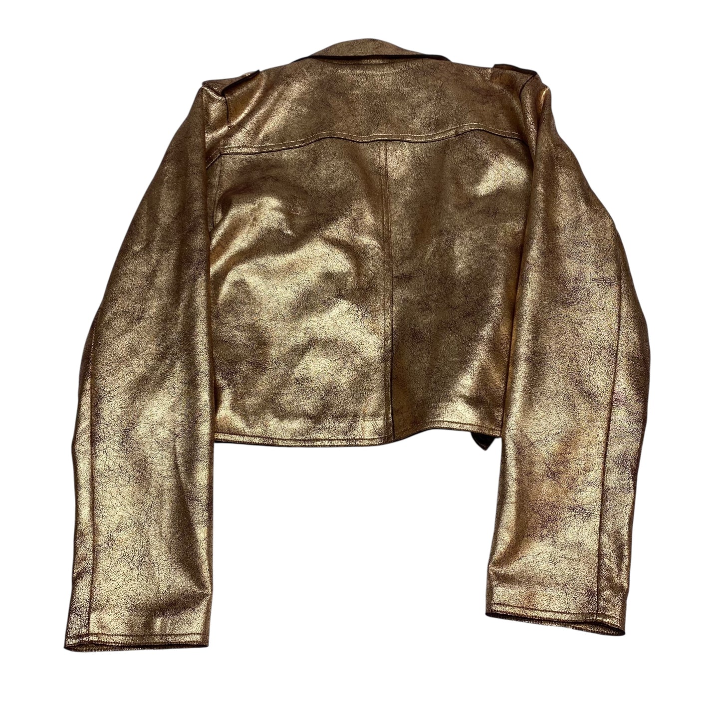 Jacket Moto By Anthropologie In Rose Gold, Size:L