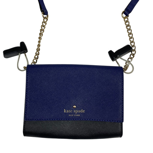 Crossbody Designer By Kate Spade In Black & Blue, Size:Small