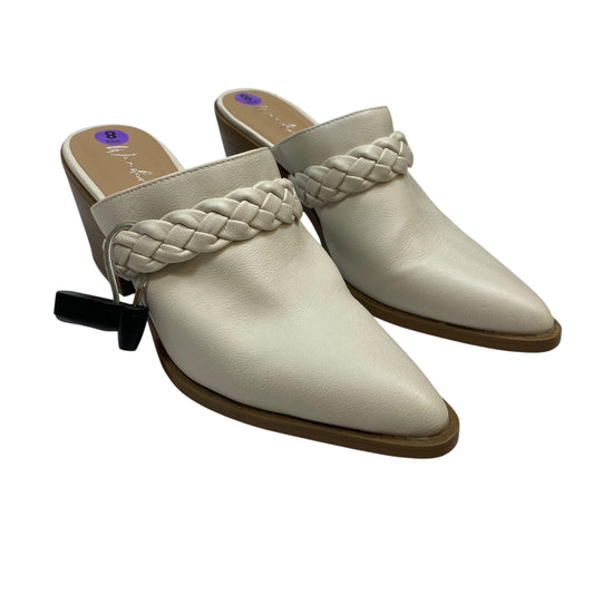 Shoes Heels Block By Wonderly In Cream, Size:8