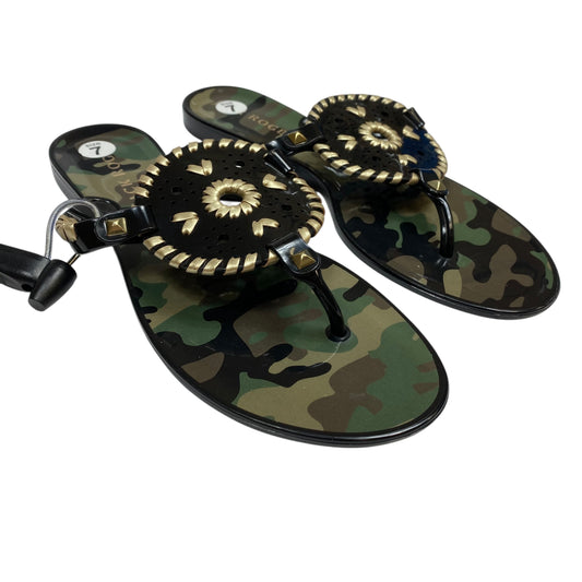 Sandals Designer By Jack Rogers In Camouflage Print, Size:7