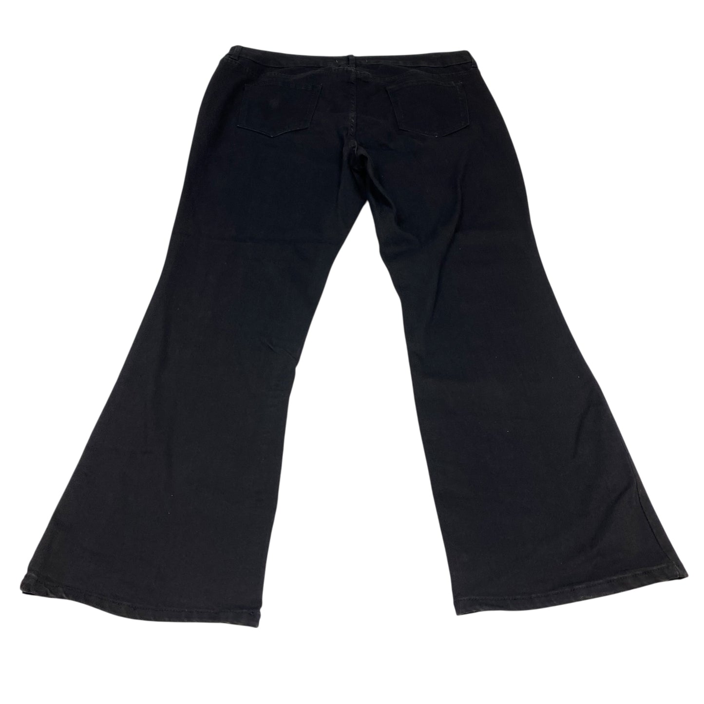Jeans Flared By Code Blue In Black Denim, Size:18