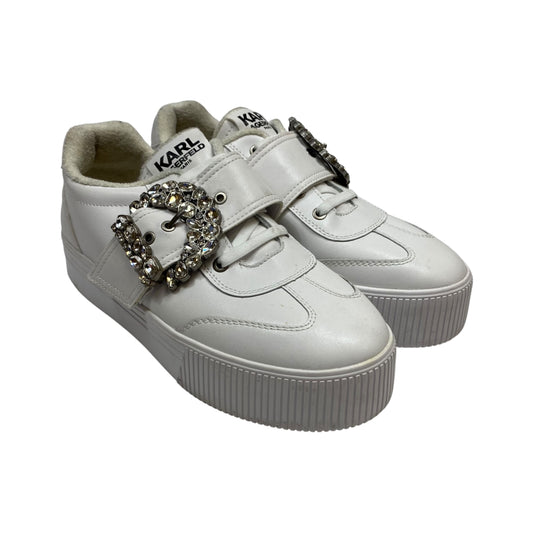 Shoes Designer By Karl Lagerfeld In White, Size:8.5