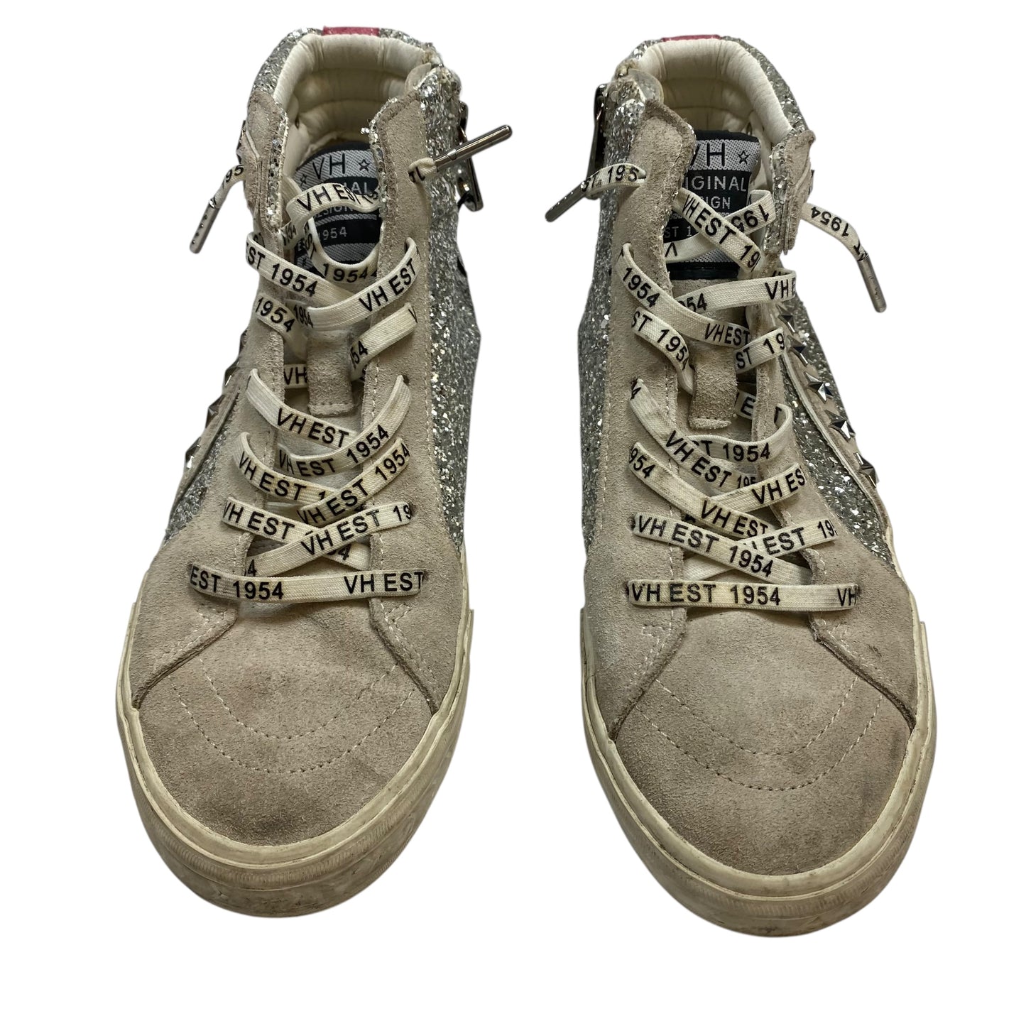Shoes Sneakers By Vintage Havana In Cream & Silver, Size:8
