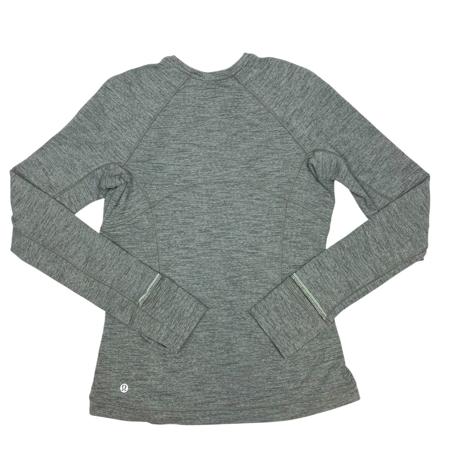 Athletic Top Ls Crewneck By Lululemon In Green & Grey, Size:S