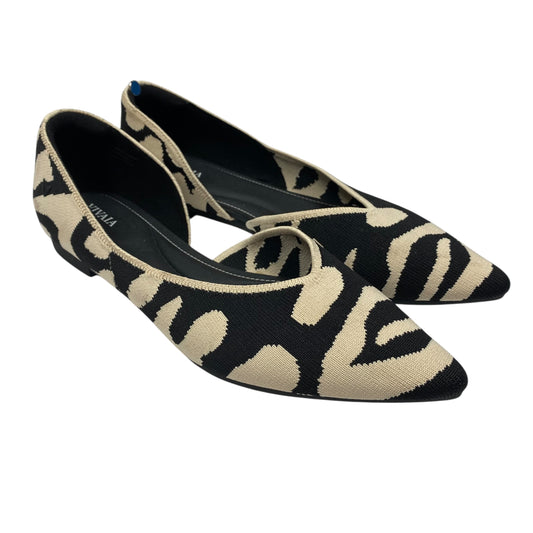 Shoes Flats By Vivaia In Black & Cream, Size:10
