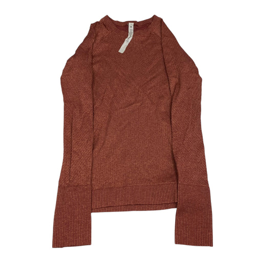 Athletic Top Ls Crewneck Designer By Lululemon In Red, Size:4